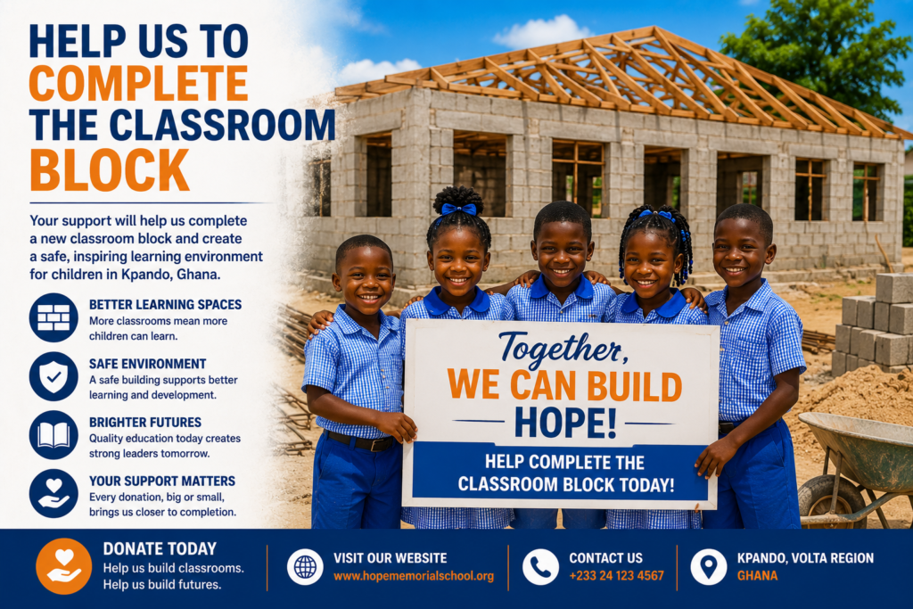 Help us to complete the classroom block